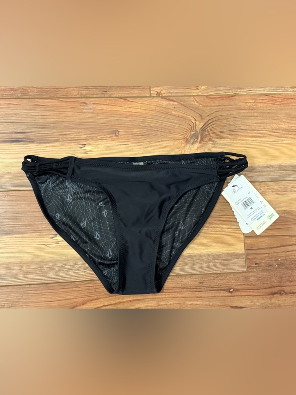 Volcom Black Side-Strap Bikini Bottoms